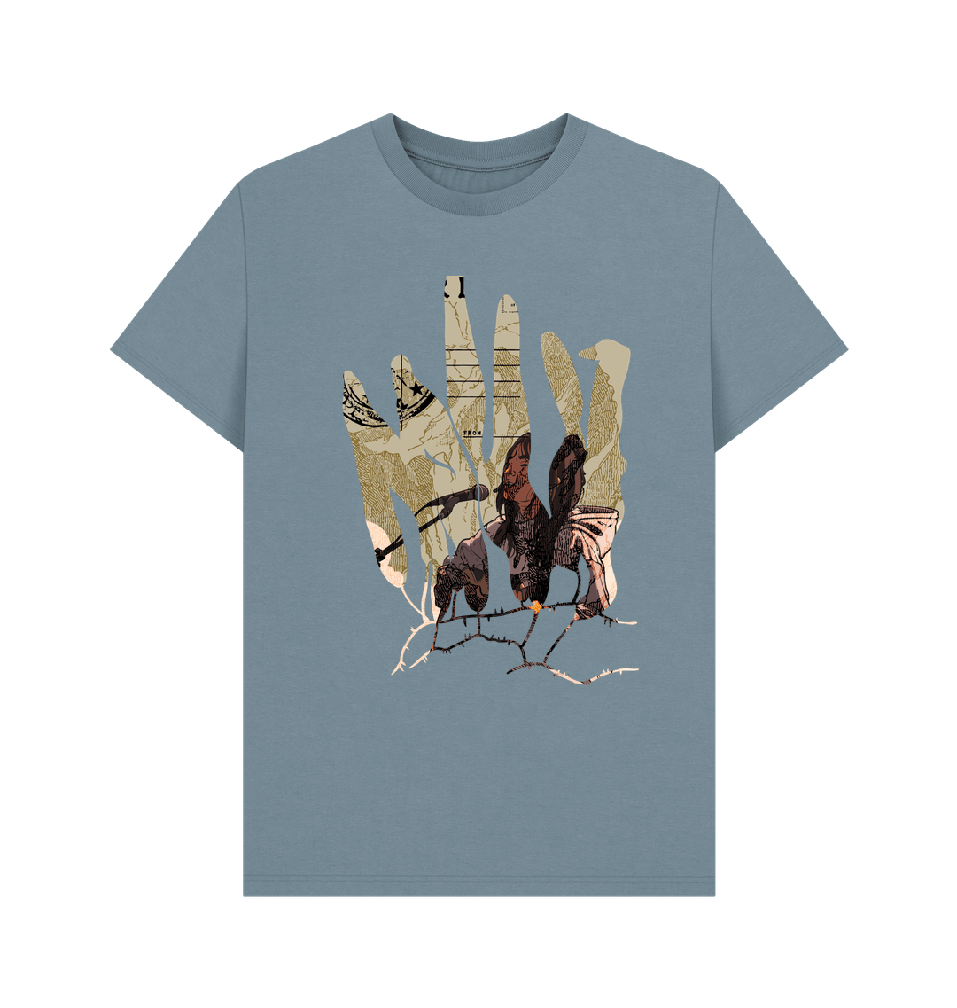 Stone Blue Printed T-shirt Front