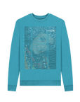 Ocean Blue Recycled Printed Sweater Front