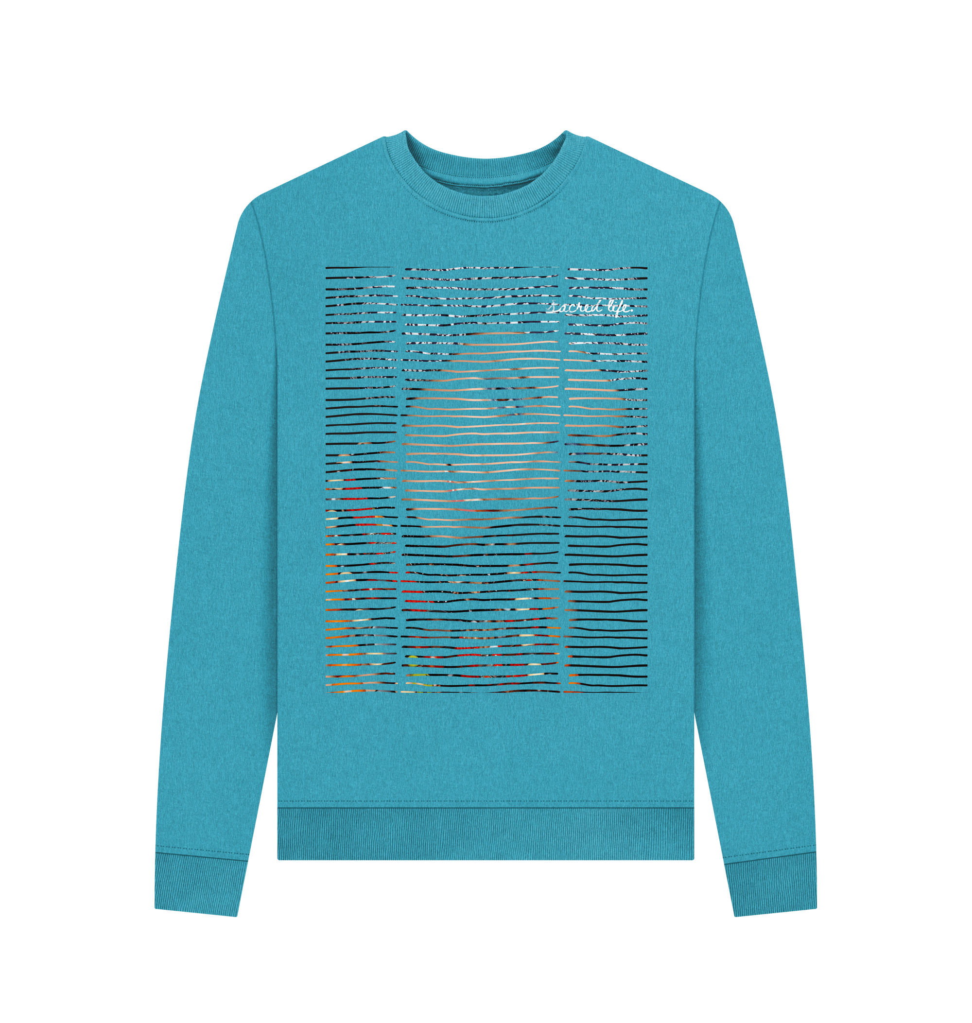 Ocean Blue Recycled Printed Sweater Front