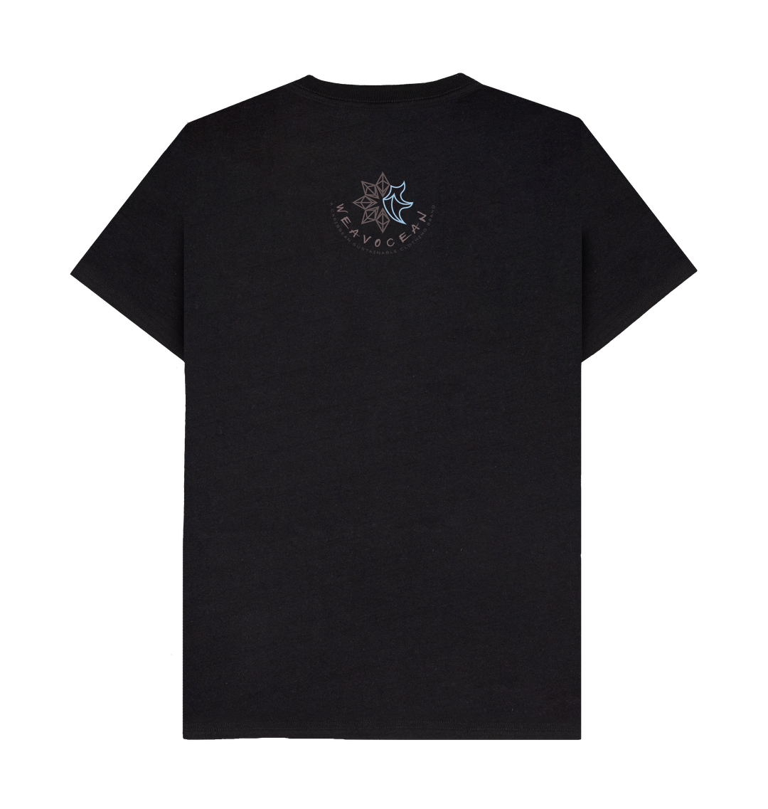 Black Recycled Printed T-Shirt Back