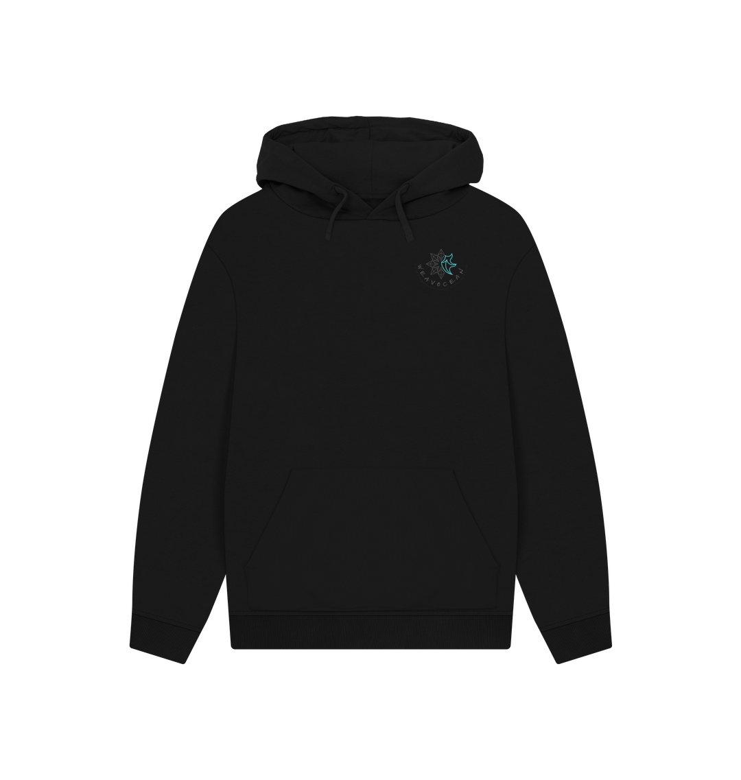 Black Printed Hoody Front