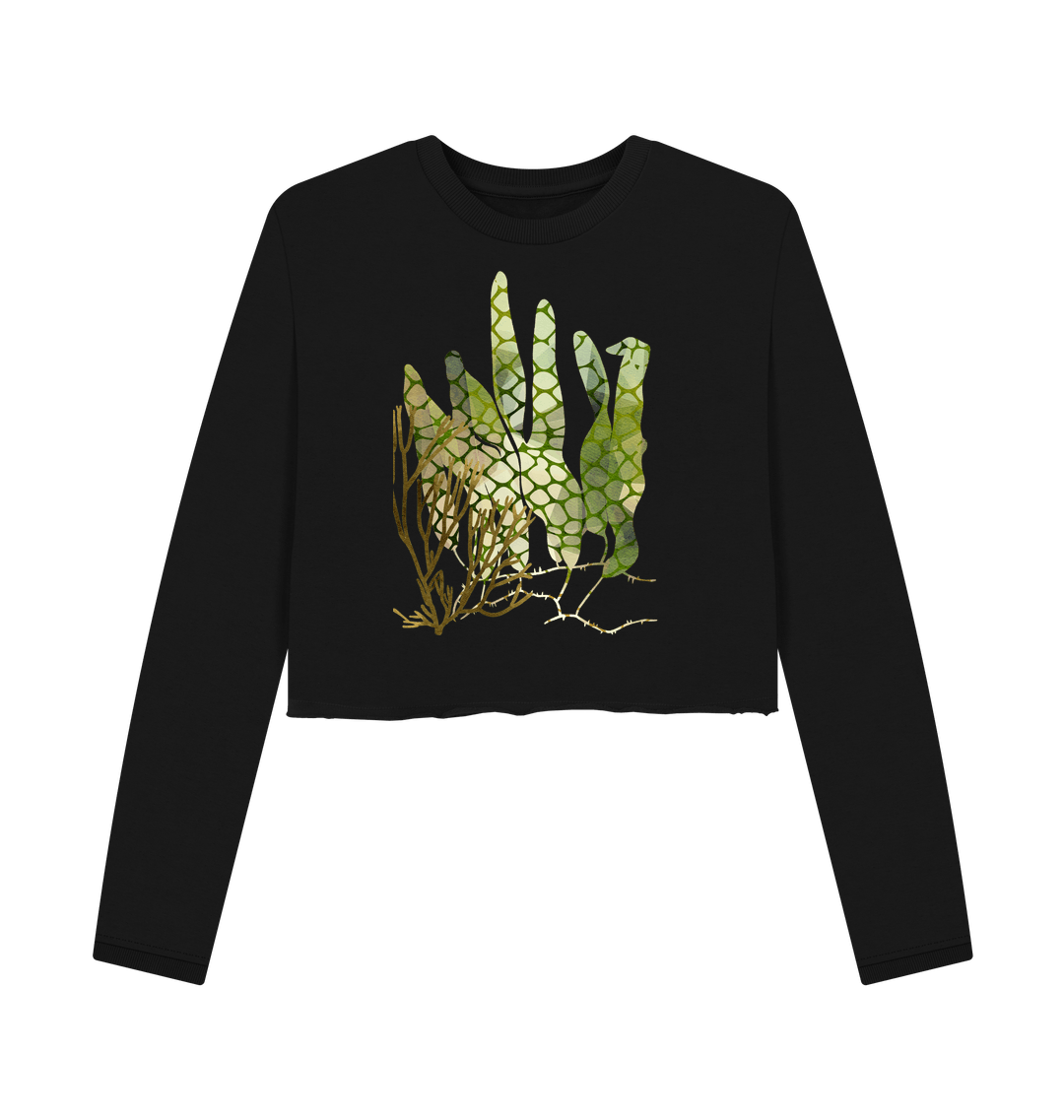 Black Printed Boxy Jumpers Front