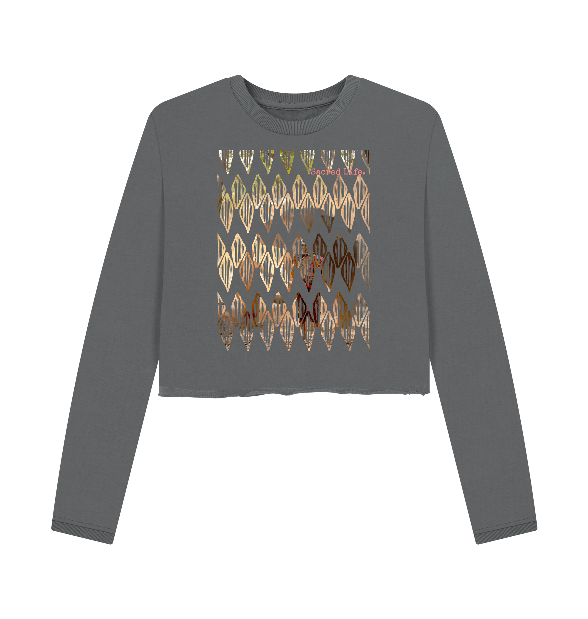 Slate Grey Printed Boxy Jumpers Front