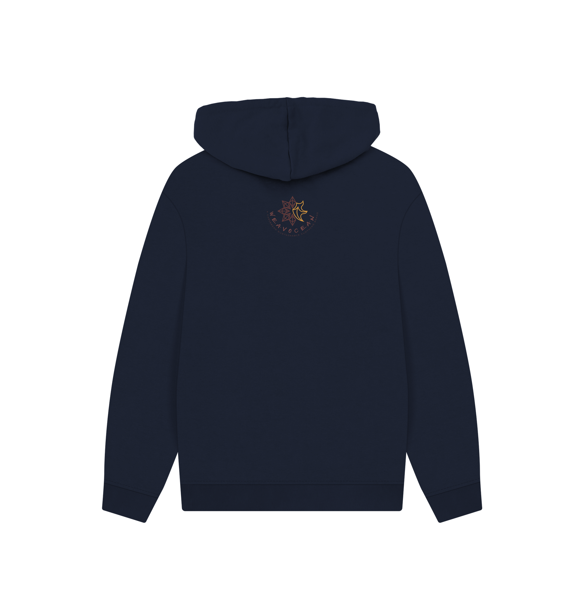 Navy Printed Hoody Back