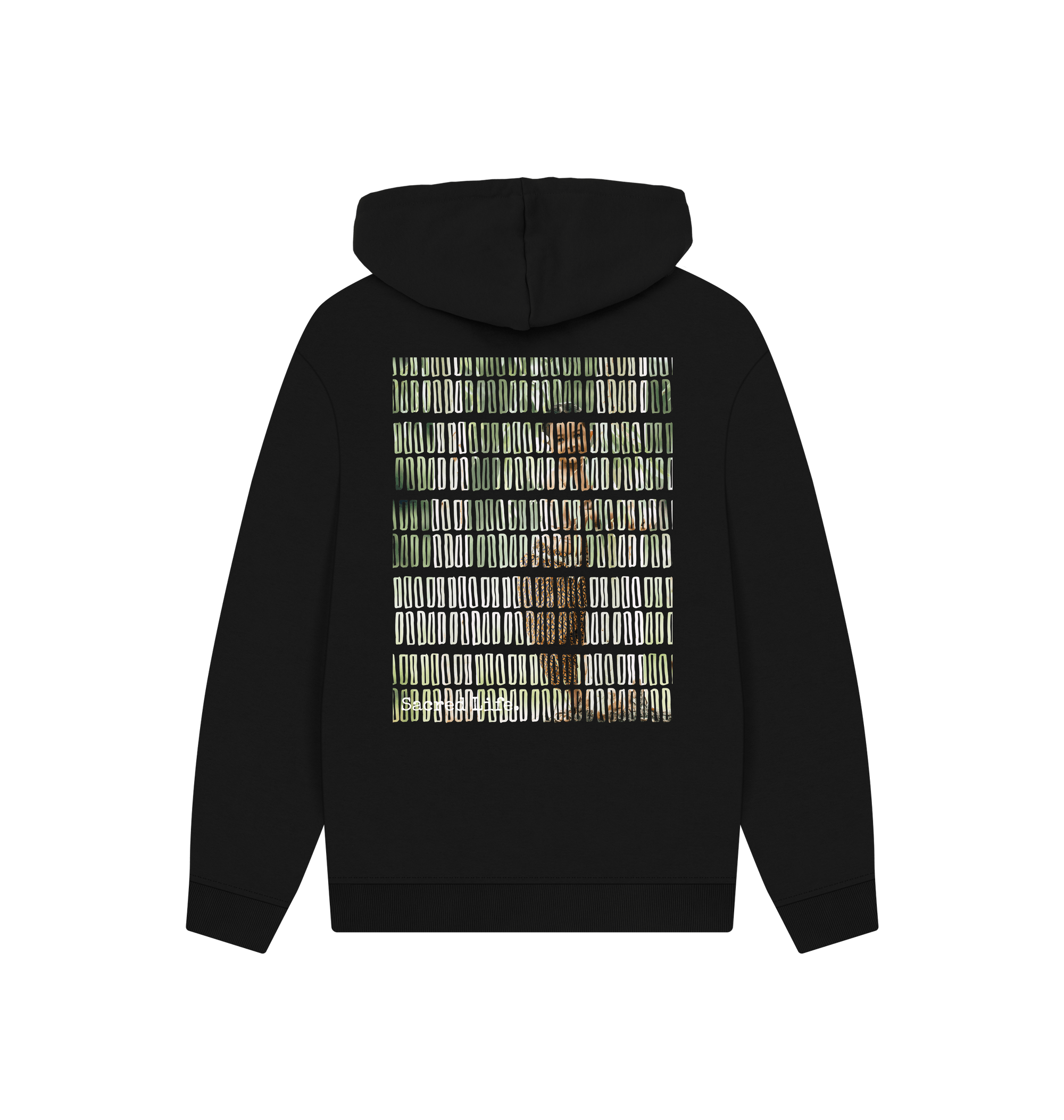 Black Printed Hoody Back