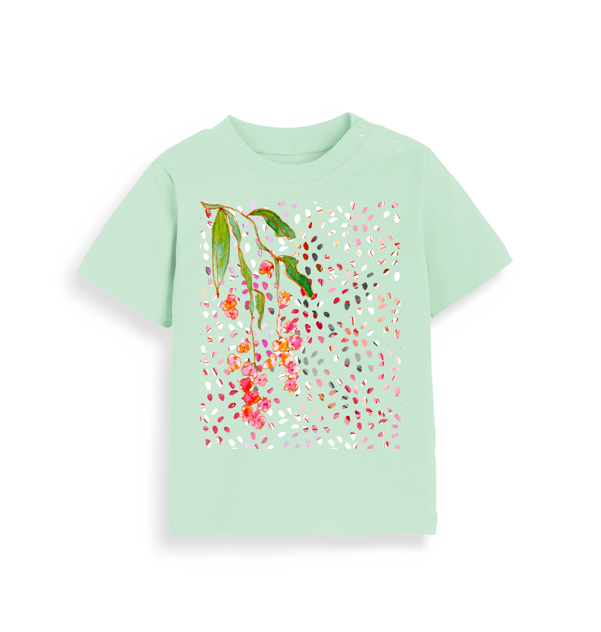Mint Printed Kids T-Shirt Front