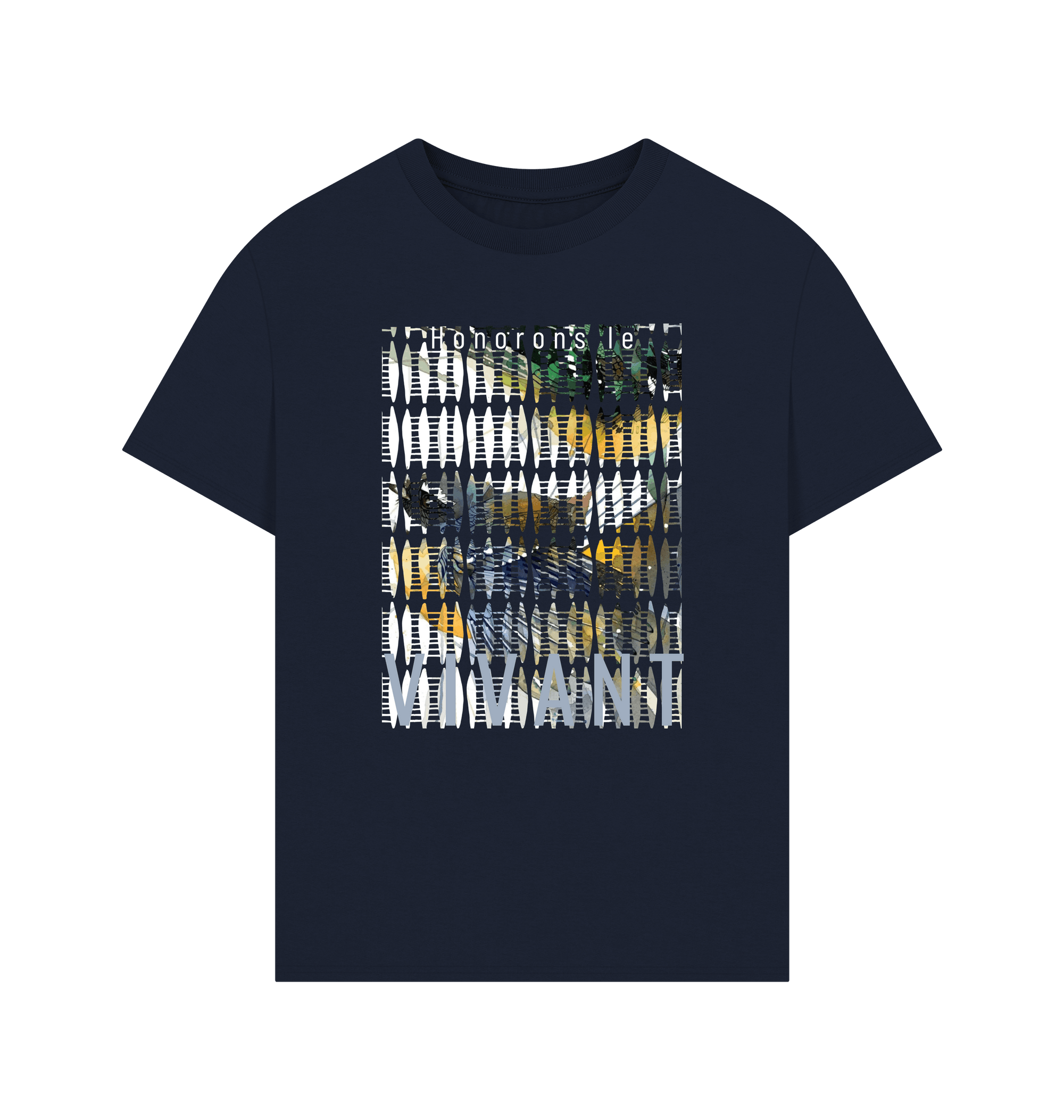 Navy Printed T-shirt Front