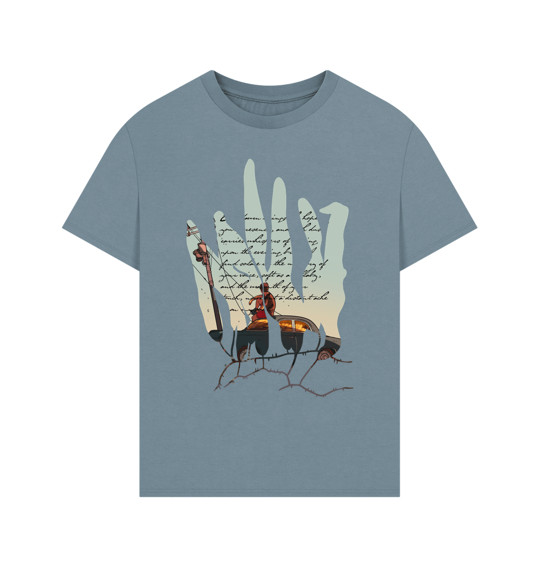 Stone Blue Printed T-shirt Front