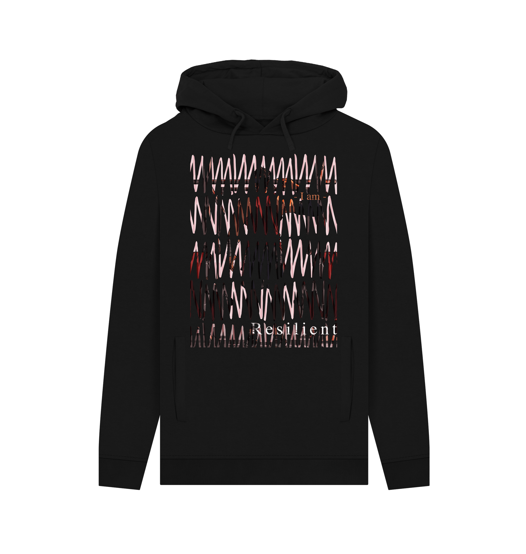 Black Printed Hoody Front