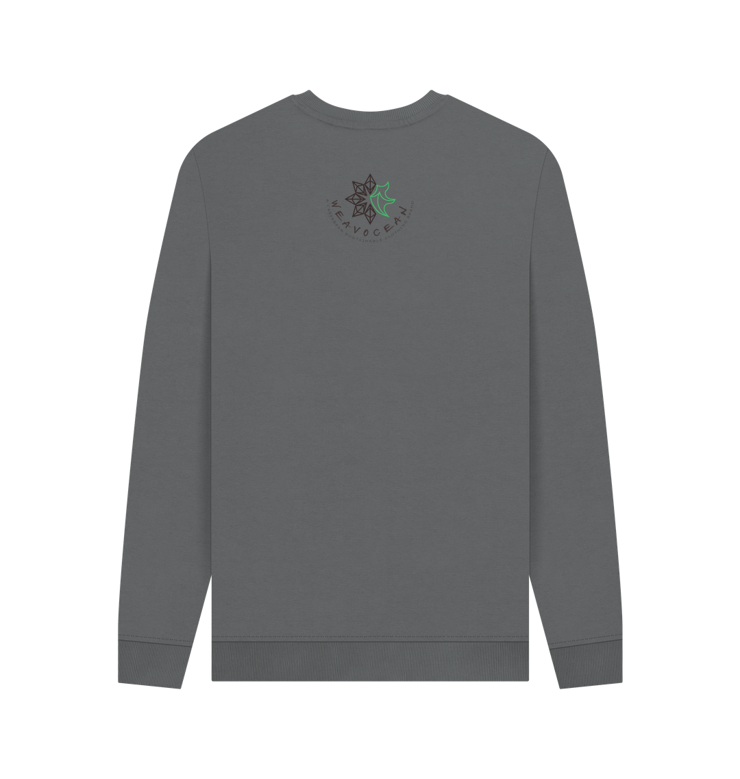 Slate Grey Printed Sweater Back