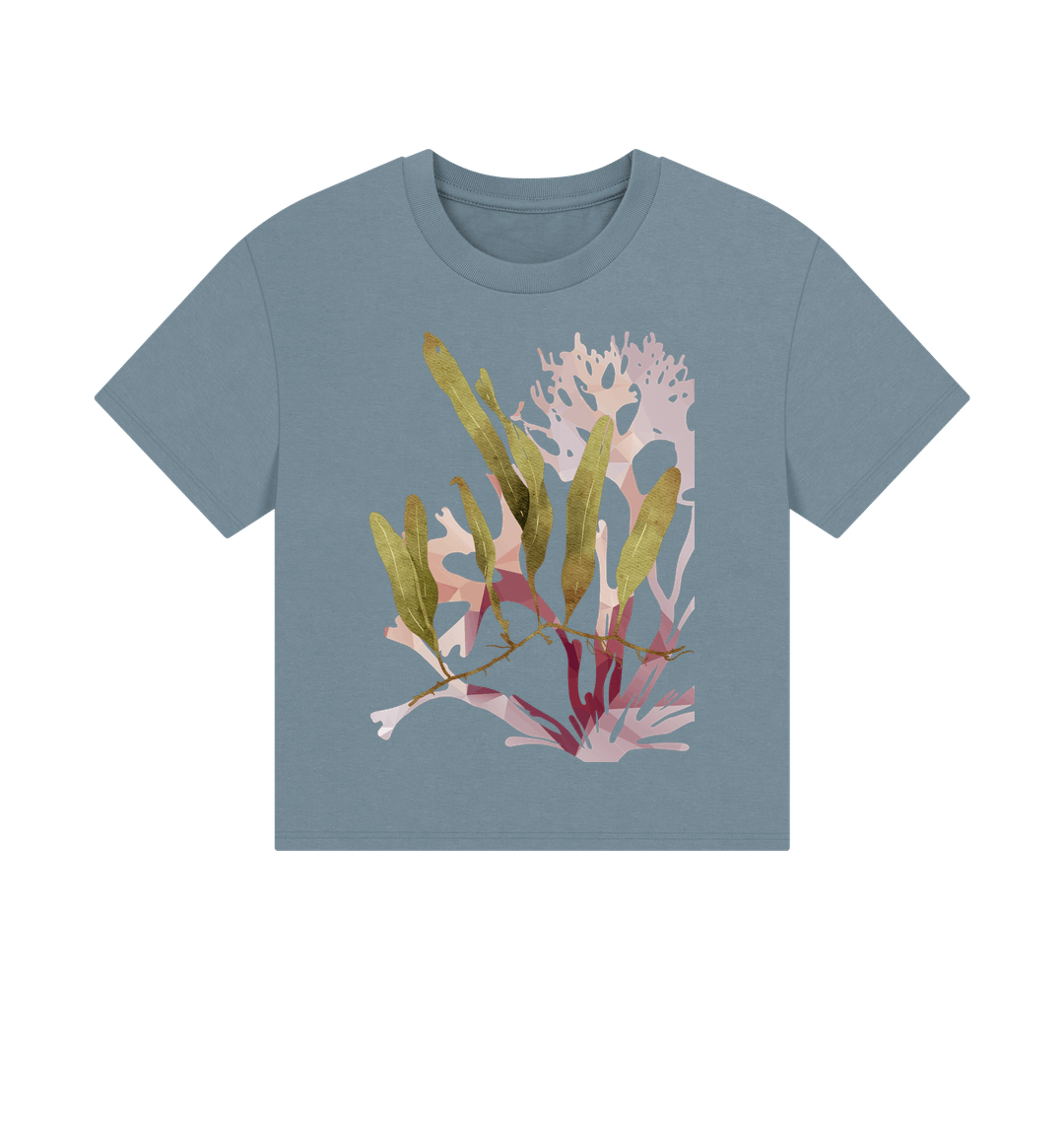 Stone Blue Printed T-shirt Front