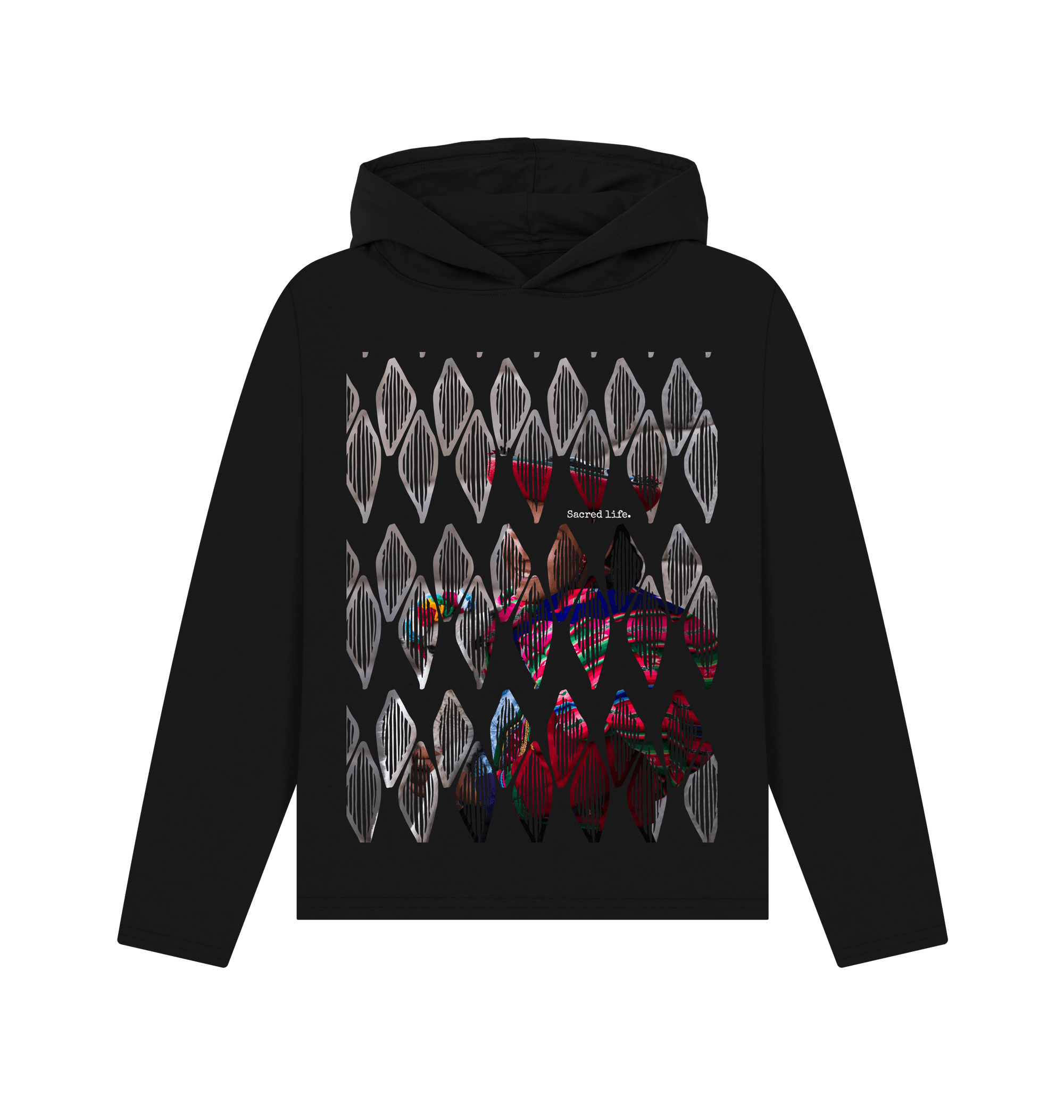 Black Recycled Hoody Front