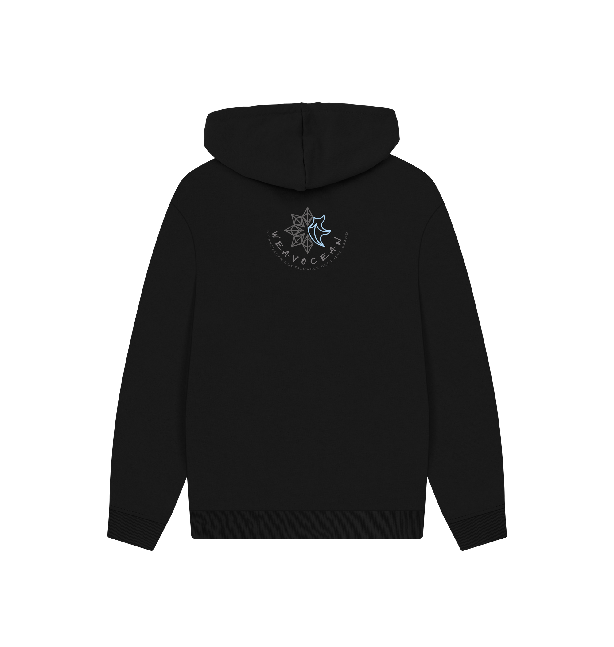 Black Printed Hoody Back