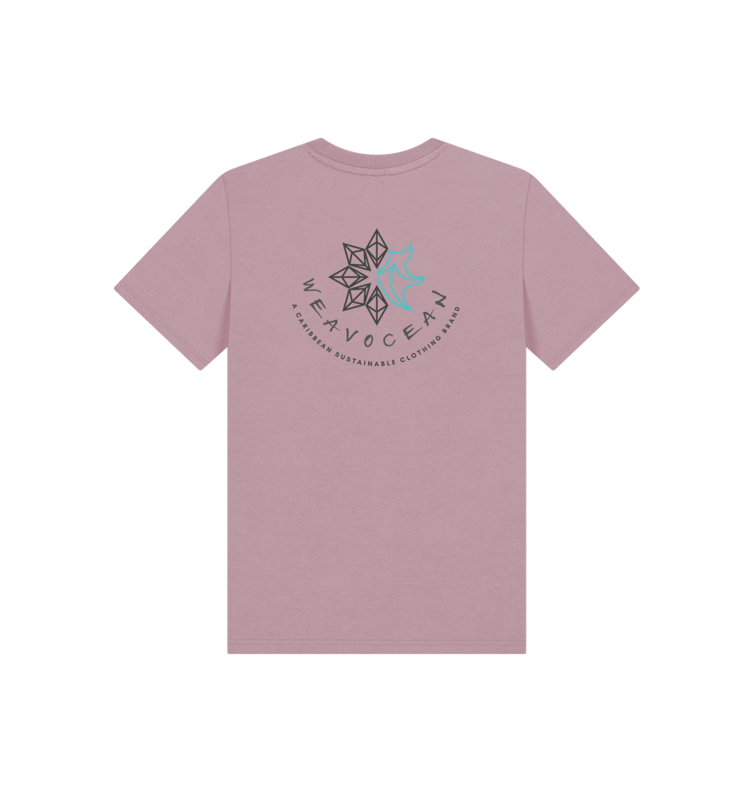 Mauve Printed Kids T-Shirt Back
