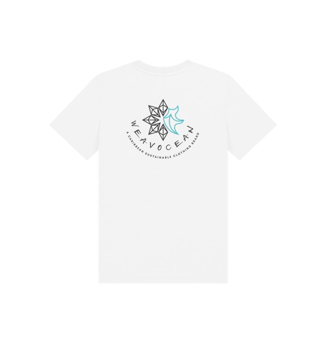 White Printed Kids T-Shirt Back