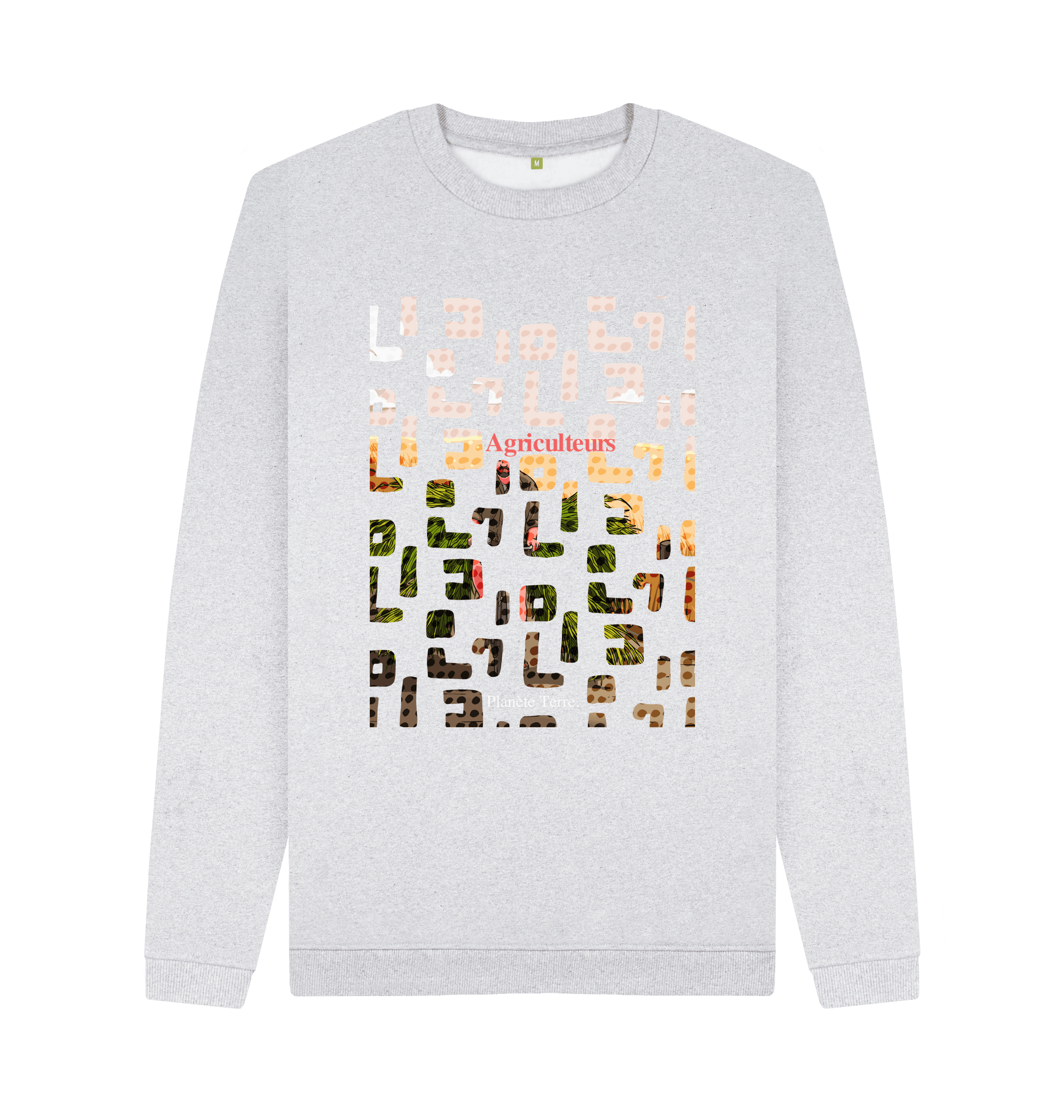 Grey Recycled Printed Sweater Front