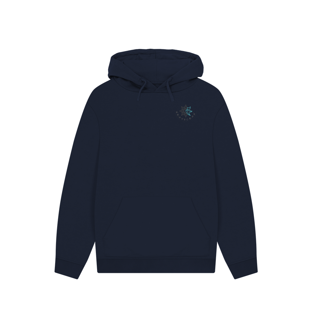 Navy Printed Hoody Front